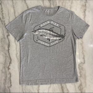 Chaps Fishing Shirt Medium Gray Cotton/Polyester